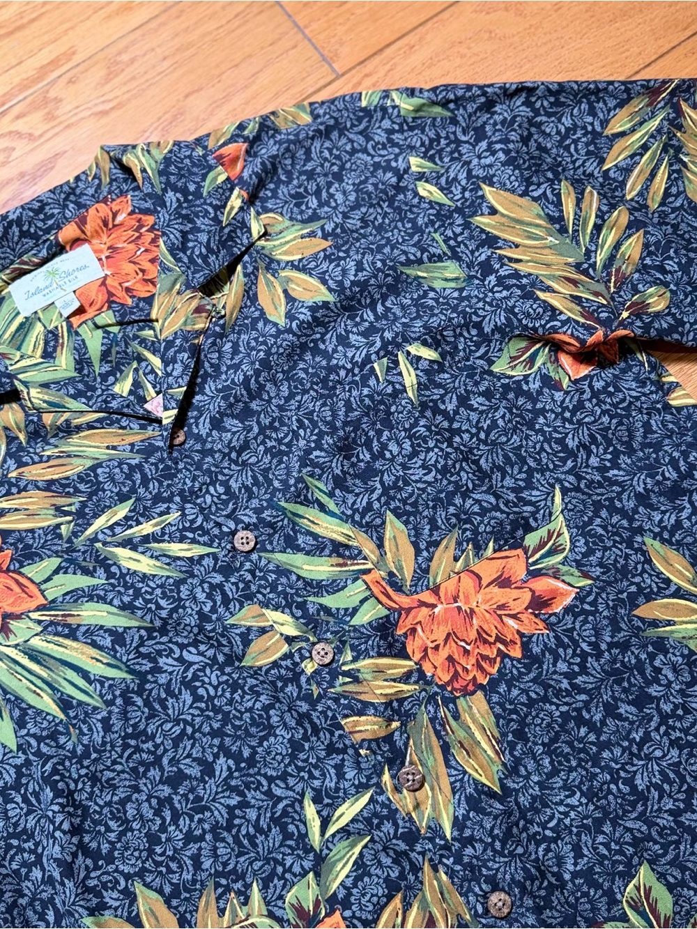Tropical Navy Floral Short-Sleeve Button-Down Shirt - Island Heritage